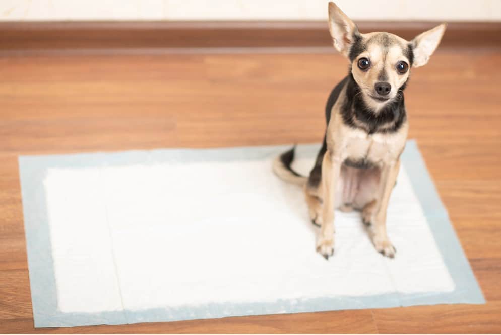 dog sitting in towel